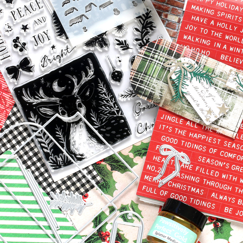 Simon Says Stamp Card Kit of the Month December 2025 Bright Christmas ck1225 up close look at contents of kit