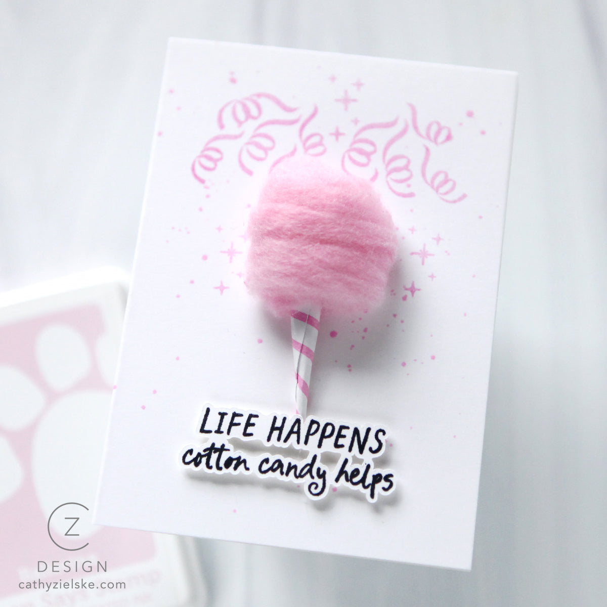 Simon Says Stamp Card Kit of the Month June 2026 Step Right Up ck0626 Cotton Candy Encouragement Card Cathy Zielske | color-code:ALT03