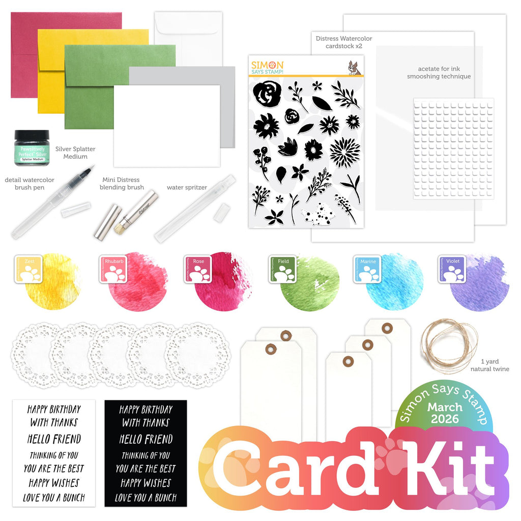 Simon Says Stamp Card Kit of the Month March 2026 Watercolor Bouquet ck0326