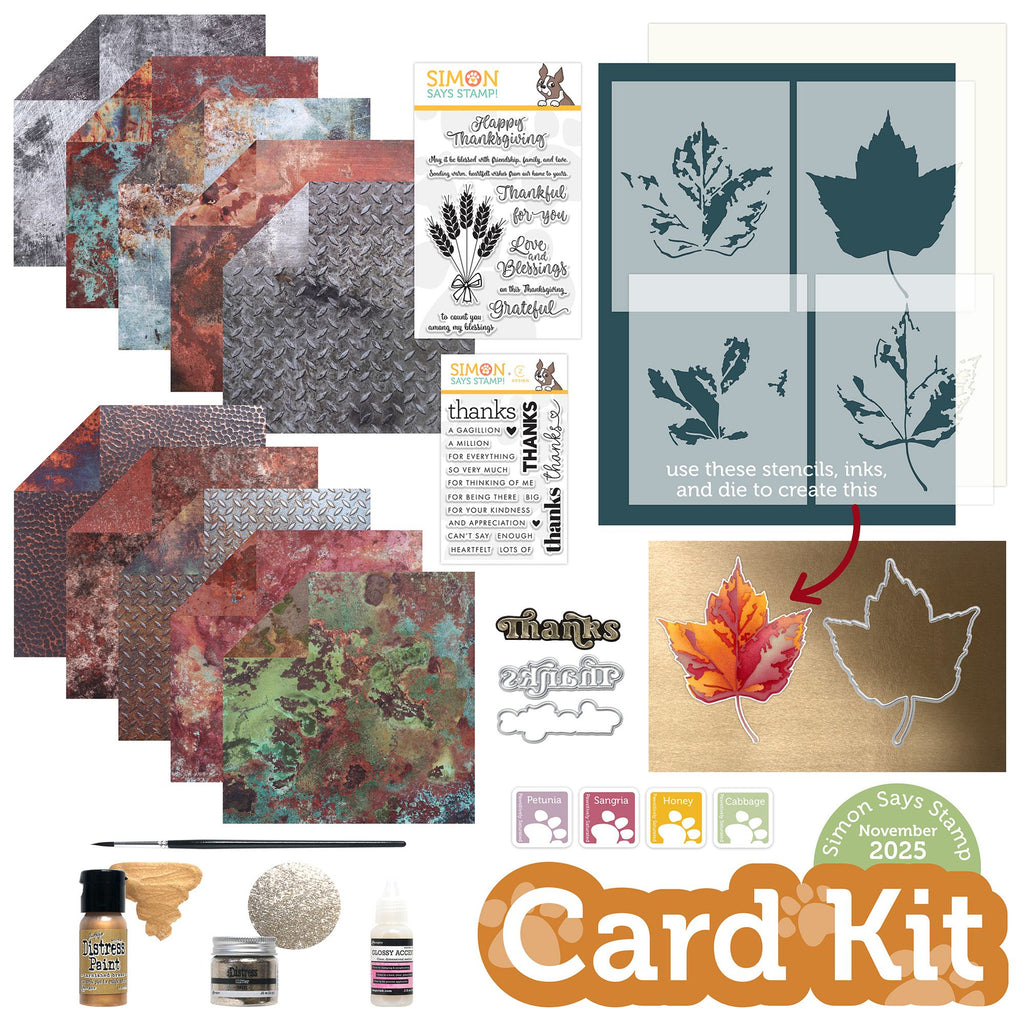 Simon Says Stamp Card Kit of the Month November 2025 Give Thanks ck1125