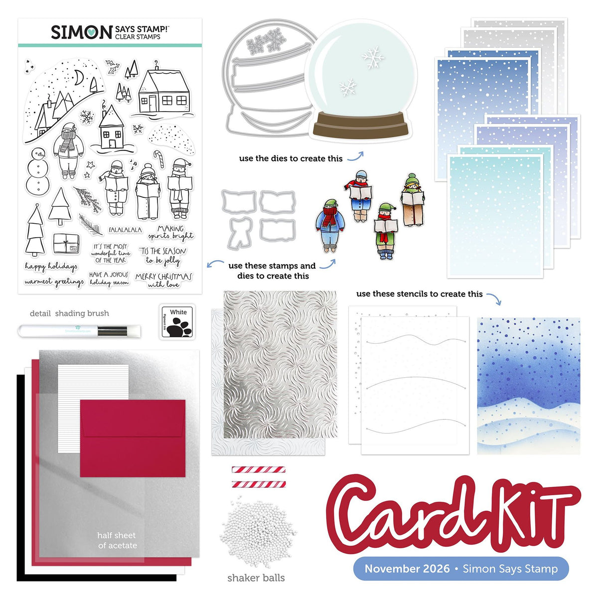 Simon Says Stamp Card Kit of the Month November 2026 Jolly Season ck1126