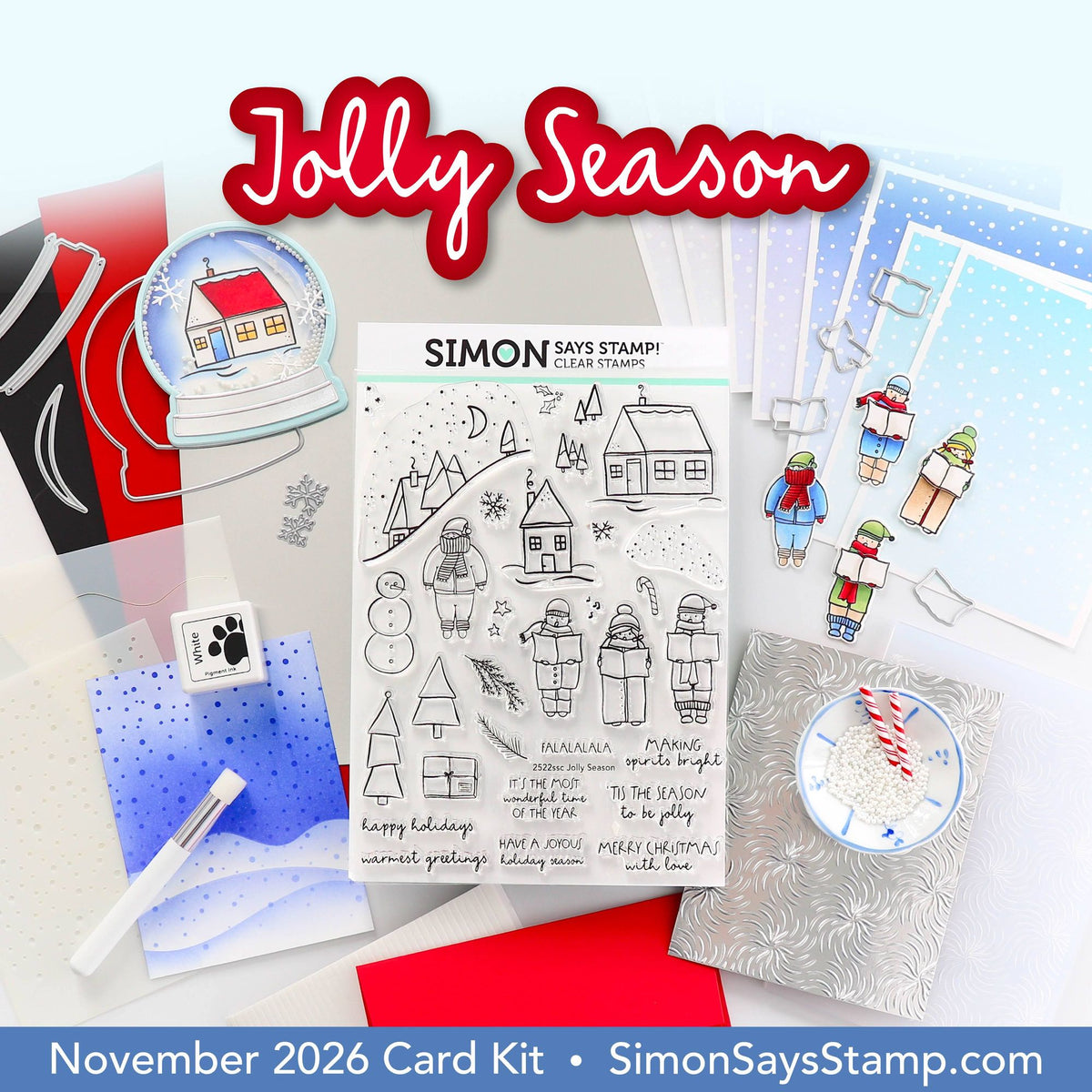 Simon Says Stamp Card Kit of the Month November 2026 Jolly Season ck1126 glamour