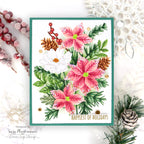 Simon Says Stamp Cardstock 100lb Blue Spruce sss148 Sending Cheer Suzy Plantamura Poinsettia Card
