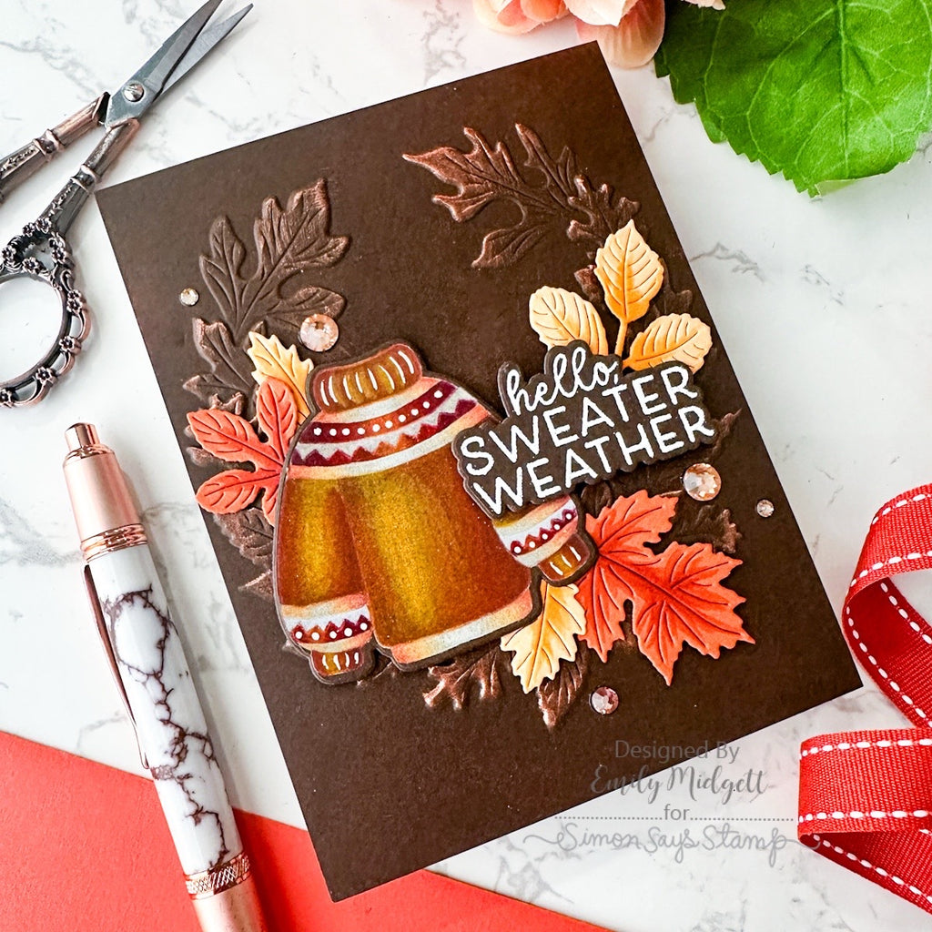 Simon Says Stamp Cardstock 100lb Espresso sss144 Sending Cheer Emily Midgett Sweater Weather Card