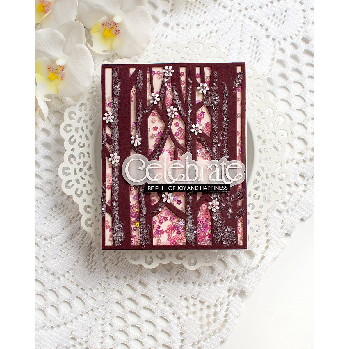 Simon Says Stamp Cardstock 100lb Midnight Purple sss145 Sending Cheer Heather Hoffman Magical Forest Celebrate Card