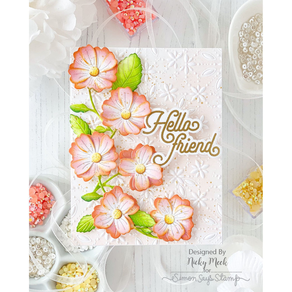 Simon Says Stamp Charming Flower Stem Wafer Dies s997 STAMPtember Friend Card Nicky Meek | color-code:ALT08