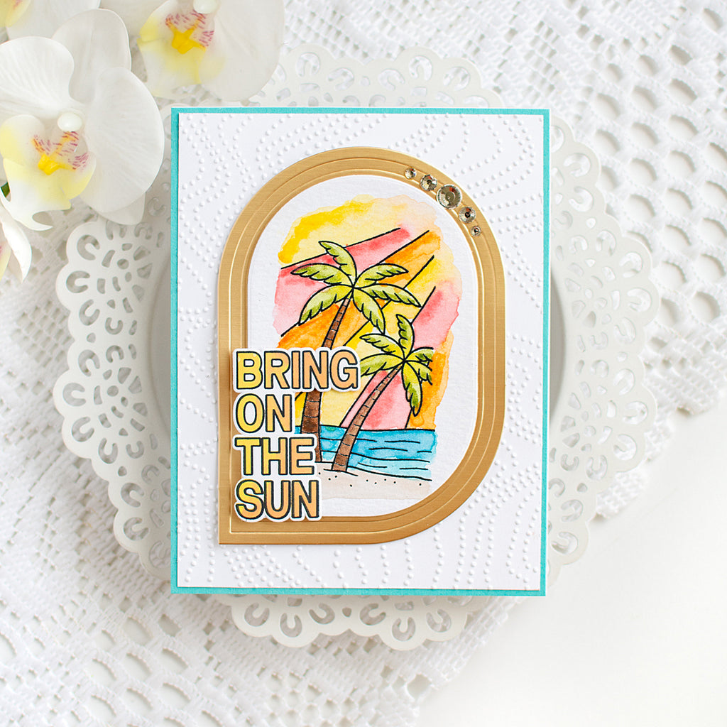 Simon Says Stamp Chill Vibes Wafer Dies 1629mdc Shine On Heather Hoffman Bring on the Sun Card