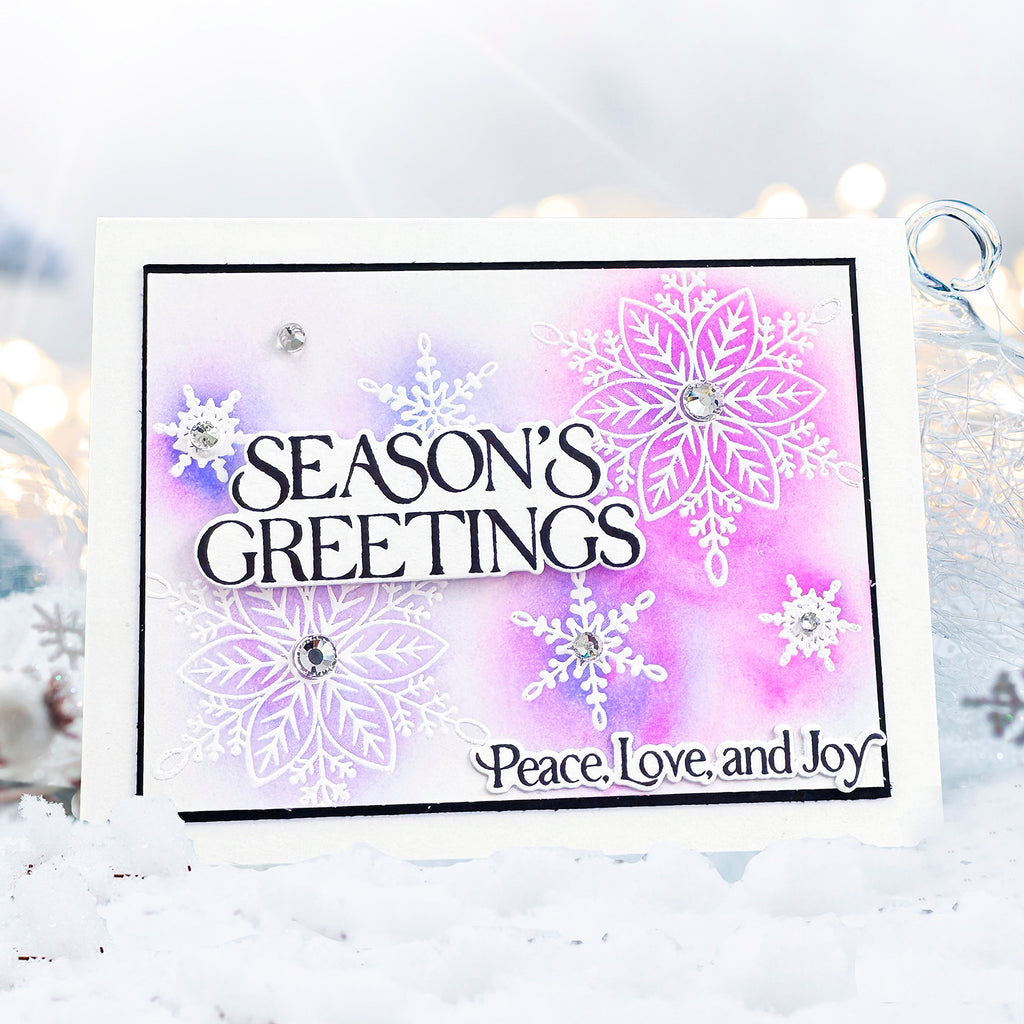 Simon Says Stamp Christmas Star Flakes Wafer Dies 1661sdc Heidi Crowl Pink Snowflakes Holiday Card