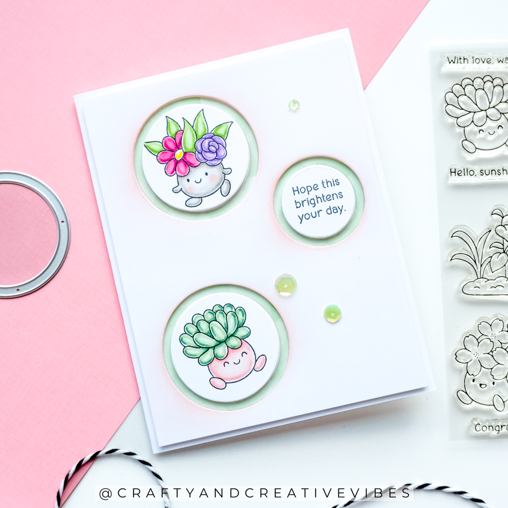 Simon Says Stamp Circle Frames Wafer Dies 1646sd Shine On Anne Fiene Brighten Your Day Card