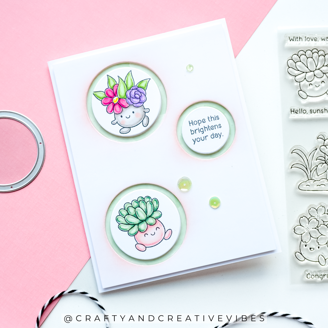 Simon Says Stamp Circle Frames Wafer Dies 1646sd Shine On Anne Fiene Brighten Your Day Card