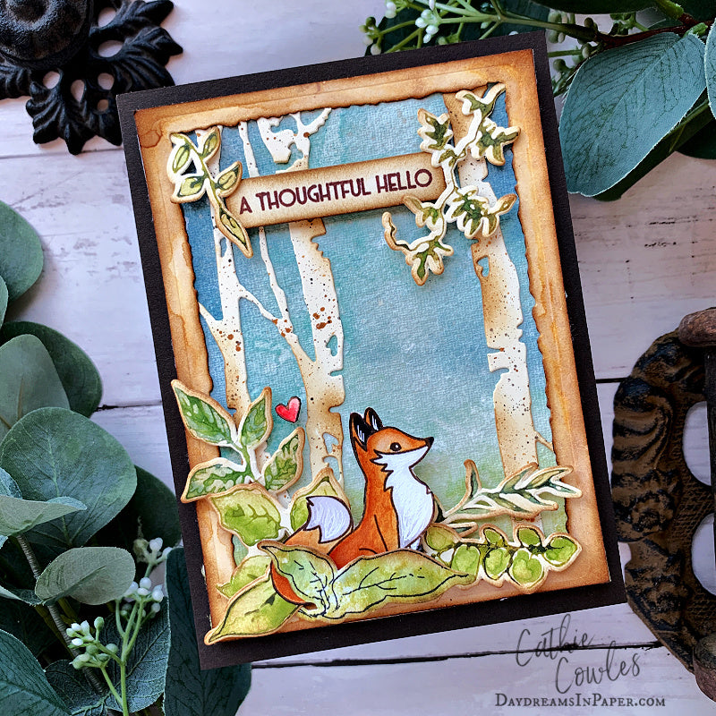 Simon Says Stamp Clever Fox Wafer Dies 1614sdc Shine On Cathie Cowles Forest Scene Card