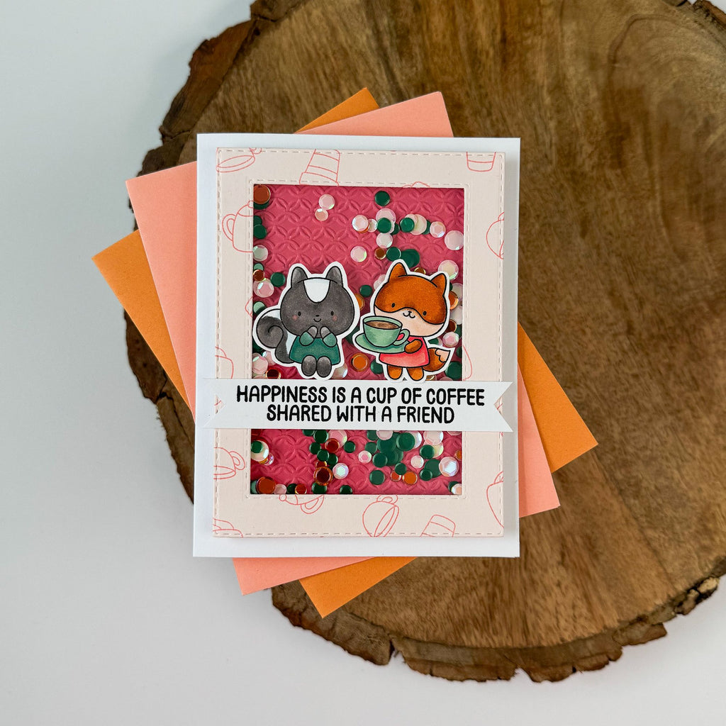 Simon Says Stamp Coffee With Friends Wafer Dies 1323sdc Every Happiness Kristin Sluhan Shaker Critters Card