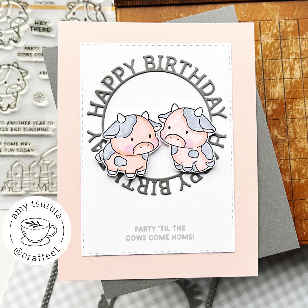 Simon Says Stamp Cow Cuties Wafer Dies 1602sdc Every Happiness Amy Tsuruta Birthday Card