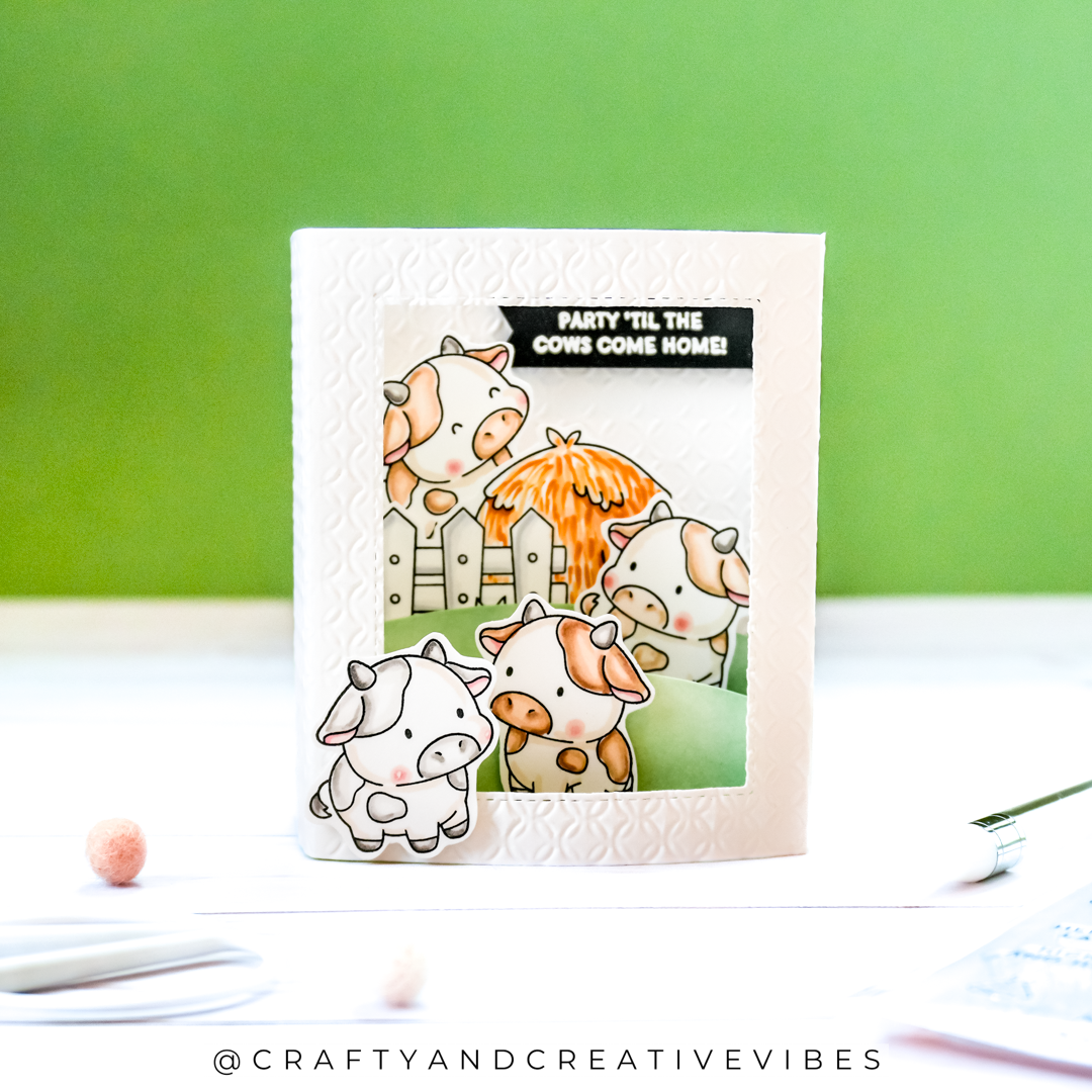 Simon Says Stamp Cow Cuties Wafer Dies 1602sdc Every Happiness Anne Fiene Farm Party Card