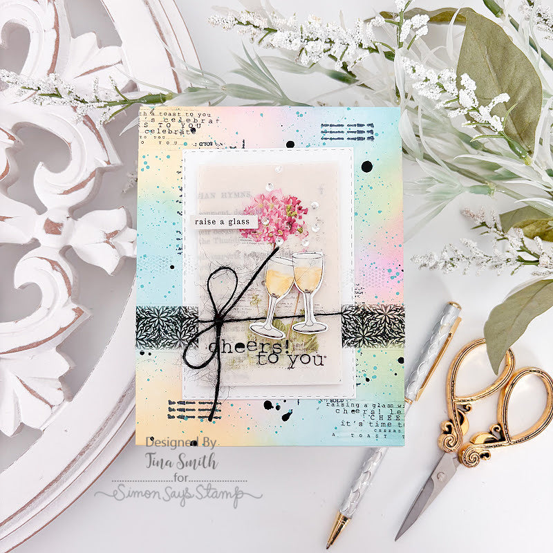 Simon Says Stamp Creative Overlays Transparencies 1008ssa Cheers Card Tina Smith