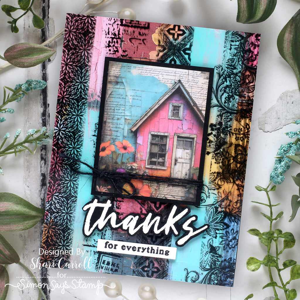 Simon Says Stamp Creative Overlays Transparencies 1008ssa Thanks Card Shari Carroll | color-code:ALT02
