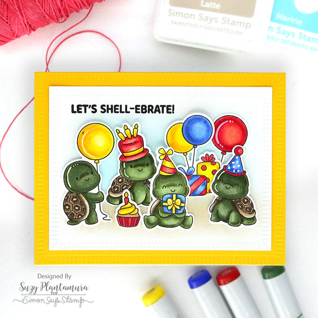 Simon Says Stamp Crimped A2 Rectangles Wafer Dies 1407sd In My Heart  Let's Shell-ebrate Card