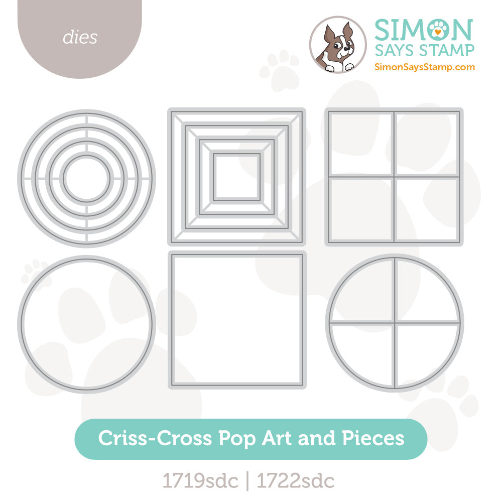Simon Says Stamp Criss-cross Pop Art Wafer Dies set1292cc actual dies