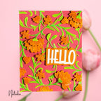 Simon Says Stamp Curled Blossom Wafer Dies s1229 Stamptember Natasha Polite Bright Hello Card