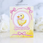 Simon Says Stamp Cute Duckling Wafer Dies s1140 Baby Girl Card