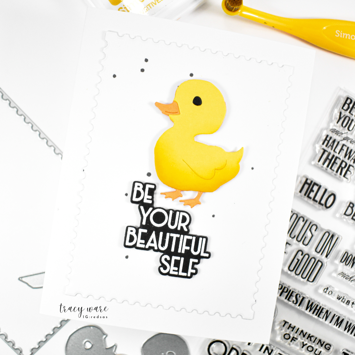 Simon Says Stamp Cute Duckling Wafer Dies s1140 Be Your Beautiful Self | color-code:ALT05