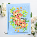Simon Says Stamp Dancing Meadows Wafer Dies 1662sd Shine On Natasha Polie Miss You Floral Card