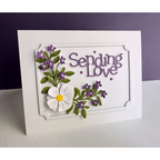 Simon Says Stamp Dancing Meadows Wafer Dies 1662sd Shine On Purple and White Sending Love Card Lisa Addesa | color-code:ALT11