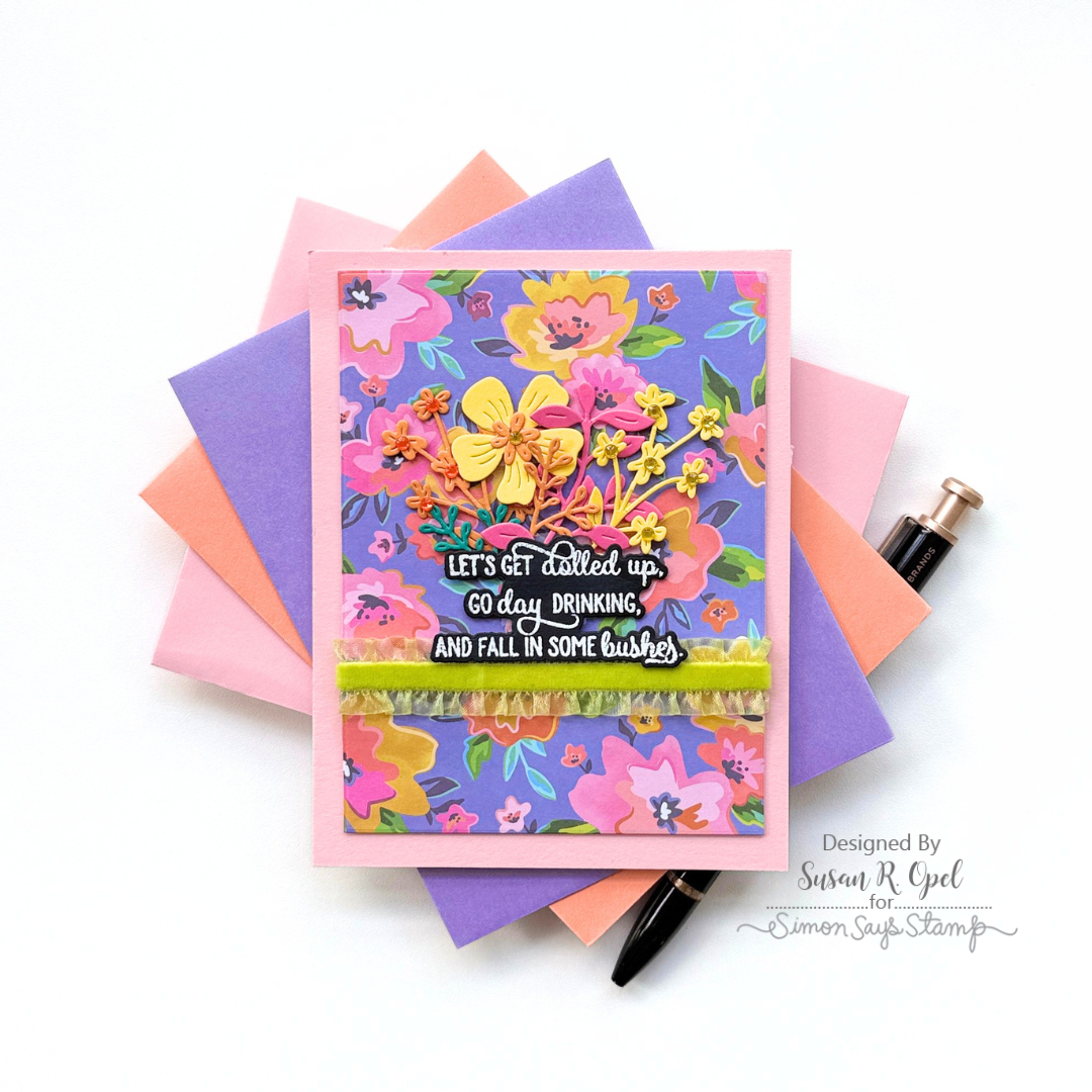 Simon Says Stamp Dancing Meadows Wafer Dies 1662sd Shine On Susan Opel Day Drinking Card