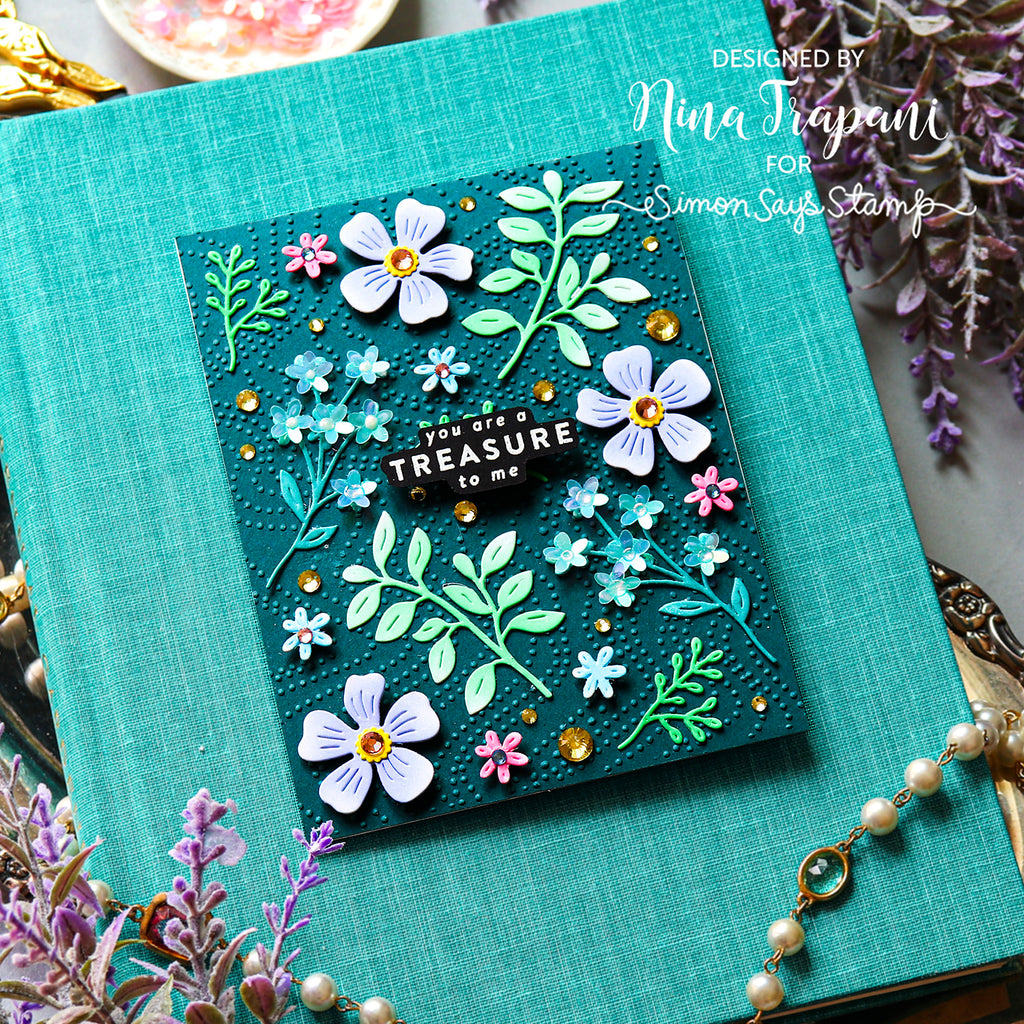 Simon Says Stamp Dancing Meadows Wafer Dies 1662sd Shine On Treasured Friend Card Nina-Marie Trapani