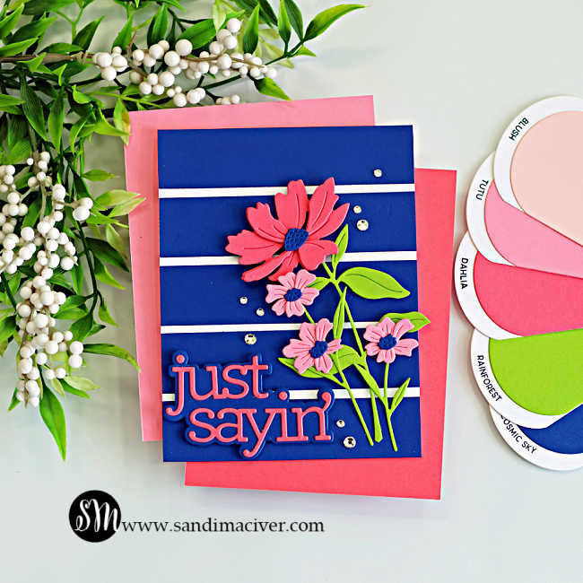 Simon Says Stamp Delicate Wildflowers Wafer Dies s1006 Friend Like You Just Sayin Card Sandi MacIver | color-code:ALT13