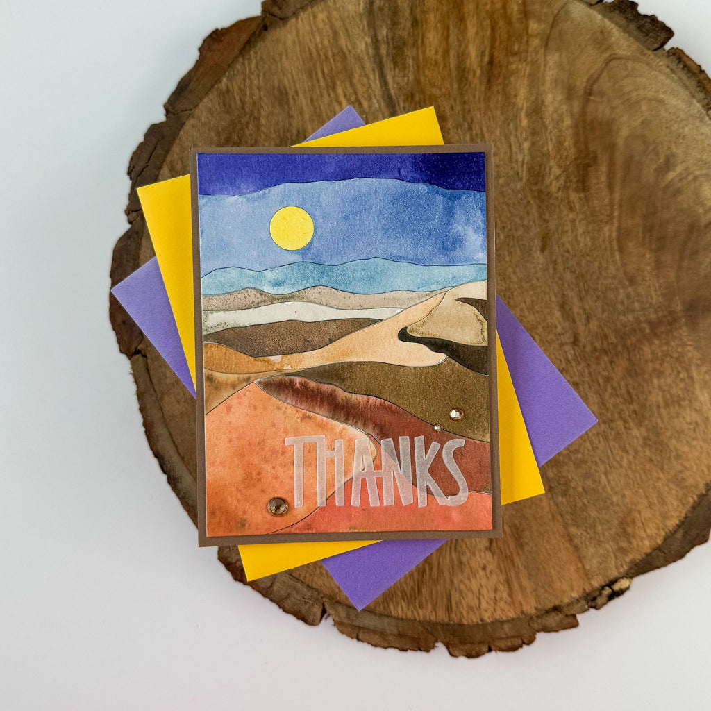 Simon Says Stamp Desert Horizon Wafer Die 1625md Every Happiness Kristin Sluhan Sunset Thanks Card