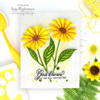 Simon Says Stamp Dewdrop Daisy Wafer Dies s1153 Shine On God Will Comfort You Yellow Flowers Card Suzy Plantamura | color-code:ALT11