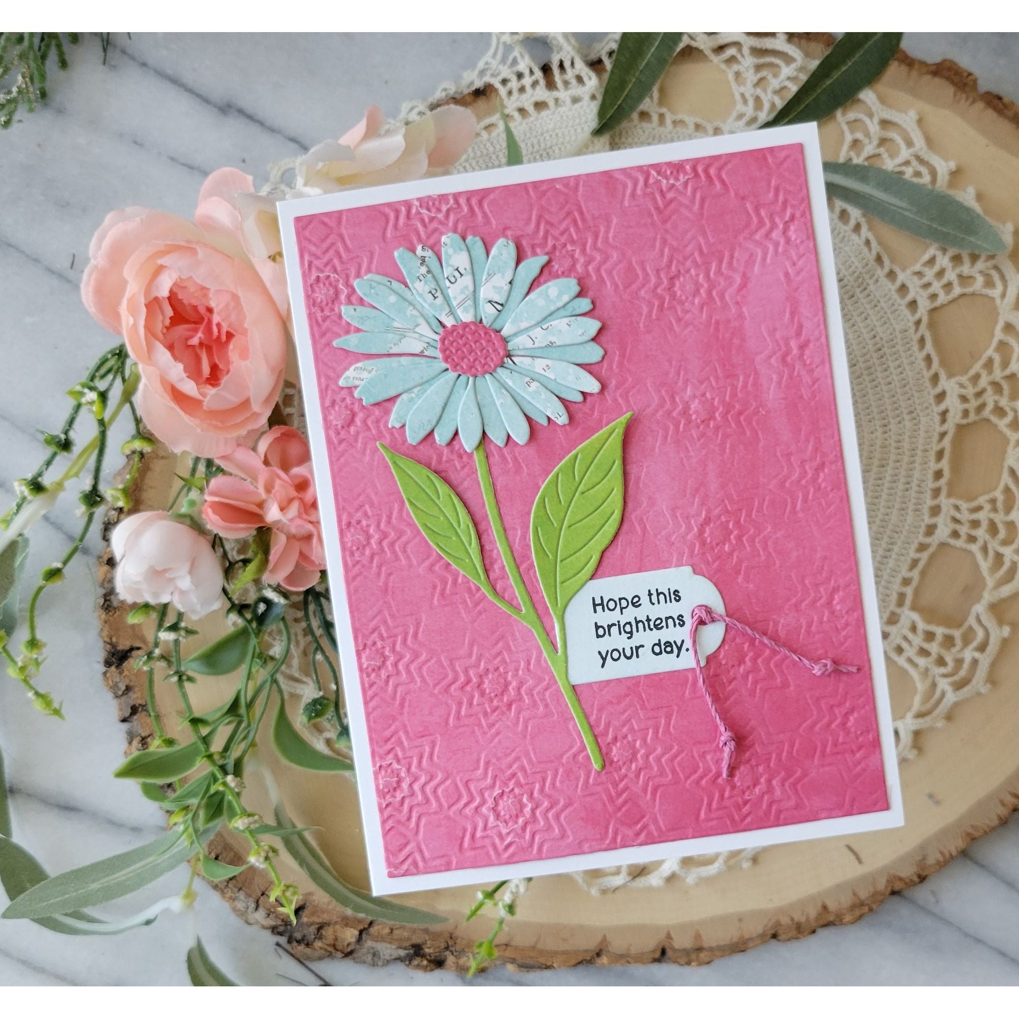 Simon Says Stamp Dewdrop Daisy Wafer Dies s1153 Shine On Rosemary Dennis Brighten Daisy Card