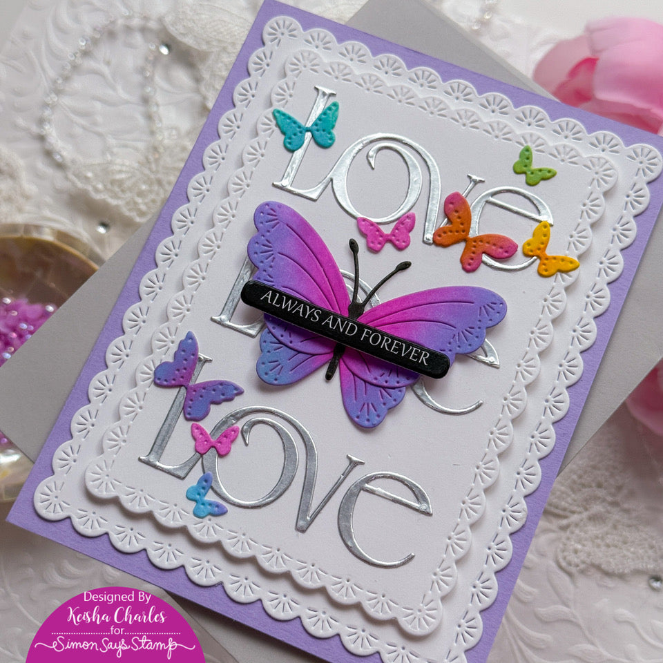 Simon Says Stamp Dewpierce Tiny Butterflies Wafer Dies s1163 Always There Butterfly Anniversary Card Keisha Charles | color-code:ALT01