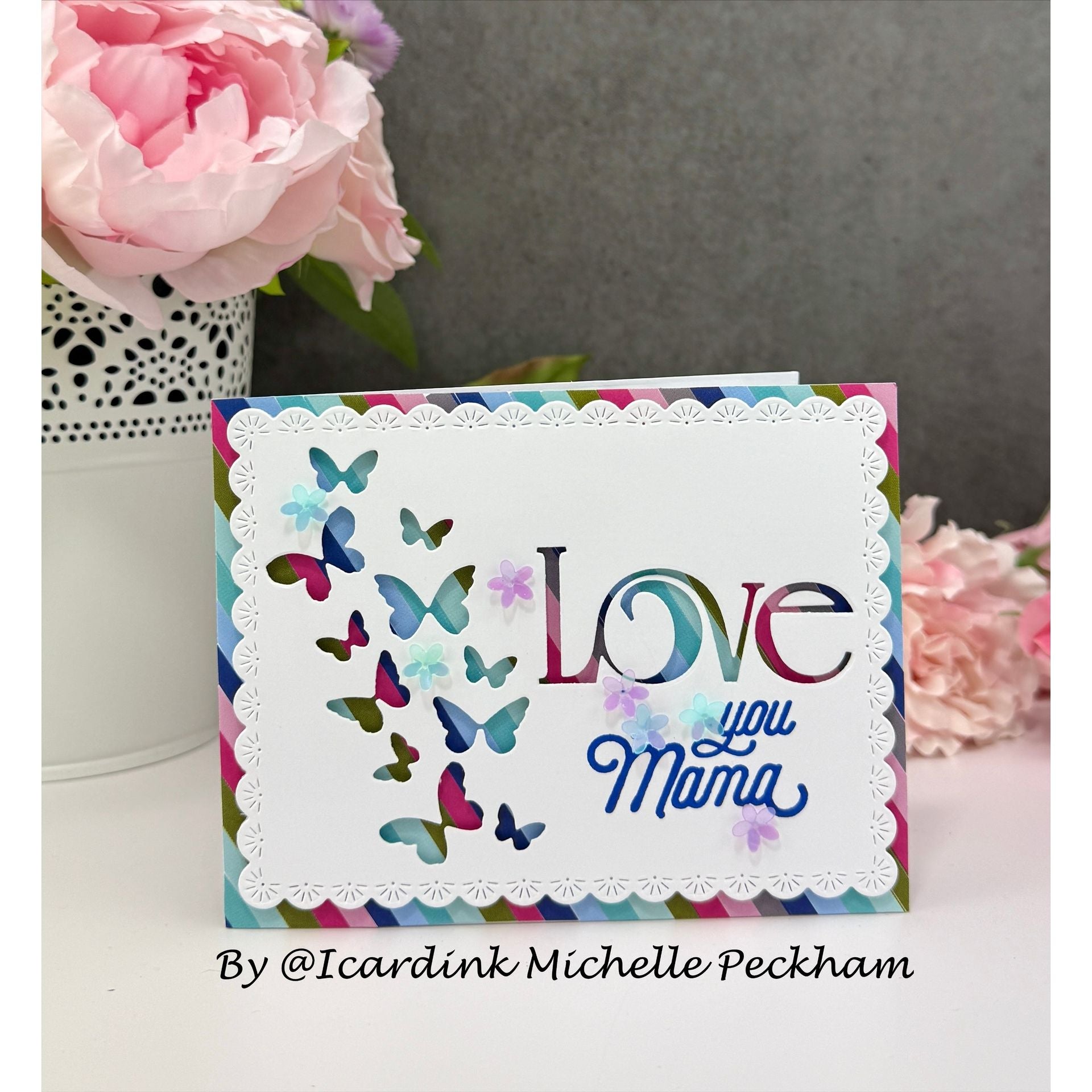 Simon Says Stamp Dewpierce Tiny Butterflies Wafer Dies s1163 Always There Butterfly Mama Card Michelle Peckham