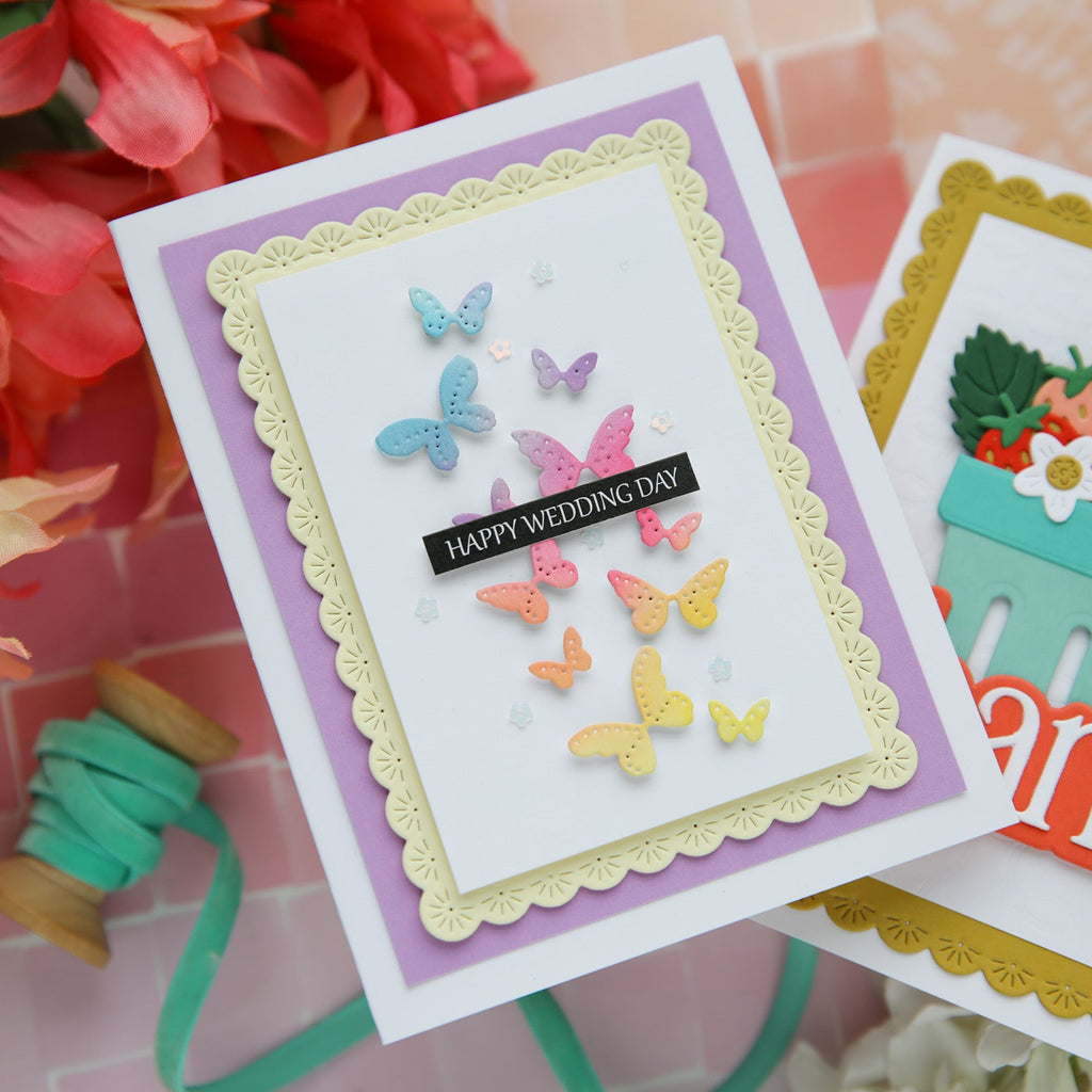 Simon Says Stamp Dewpierce Tiny Butterflies Wafer Dies s1163 Always There Butterfly Wedding Card Laura Bassen