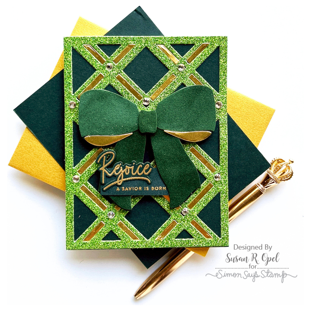 Simon Says Stamp Double Plaid Cover Wafer Dies 1136sd Stamptember Christmas Card Susan R. Opel