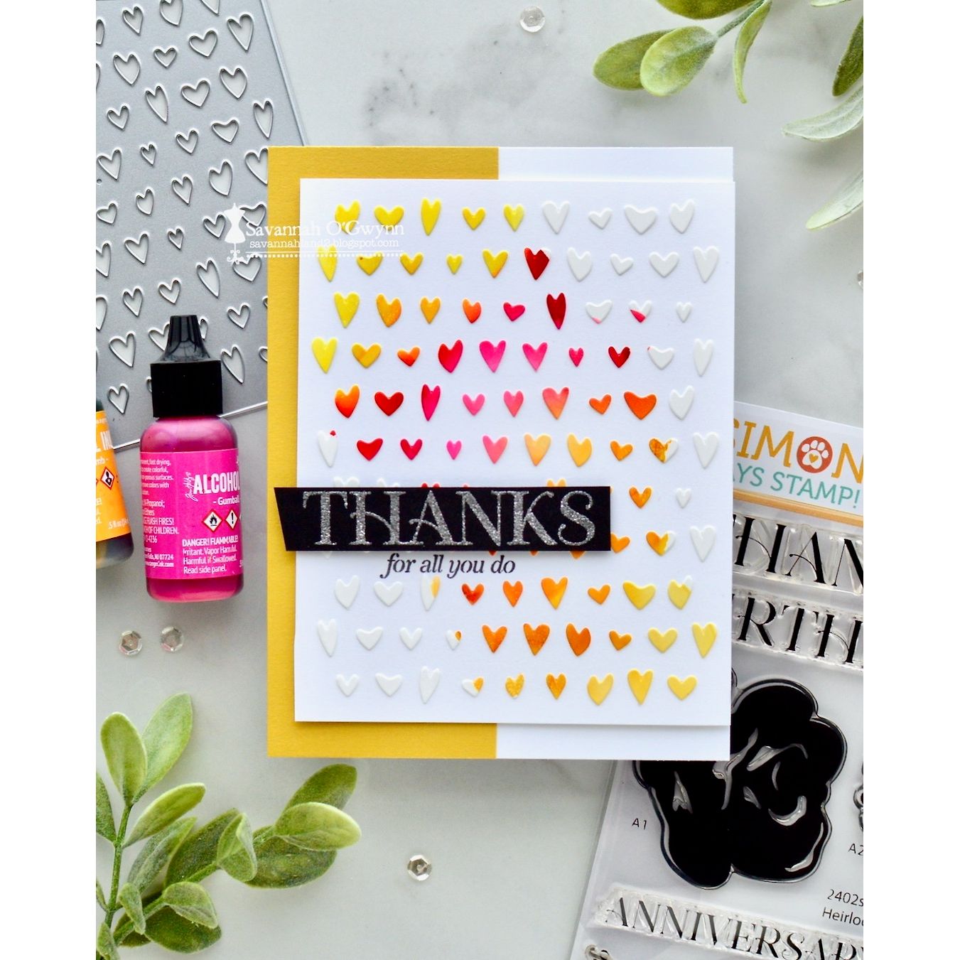 Simon Says Stamp Drawn Hearts Wafer Dies 1617sd Always There For All You Do Card Savannah O'Gwynn