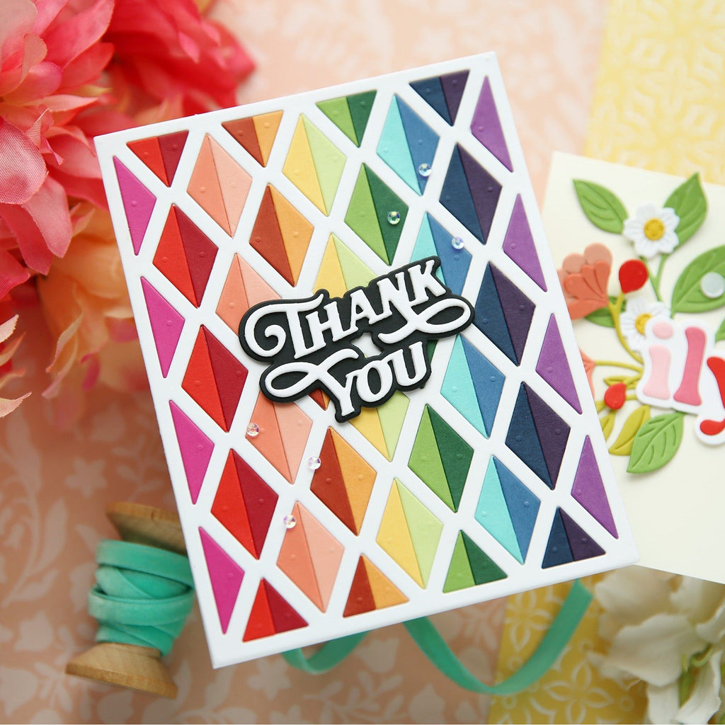 Simon Says Stamp Dual Diamonds Wafer Dies 1312md Happy Camper Thank You Card Laura Bassen | color-code:ALT01