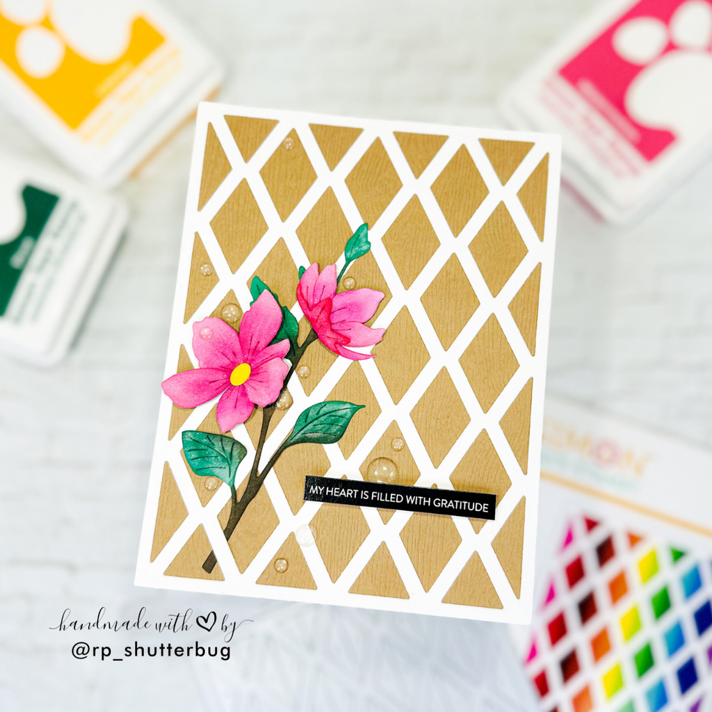 Simon Says Stamp Dual Diamonds Wafer Dies 1312md Happy Camper Thank You Card Revati Panickar