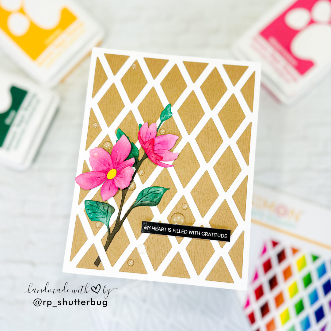 Simon Says Stamp Dual Diamonds Wafer Dies 1312md Happy Camper Thank You Card Revati Panickar