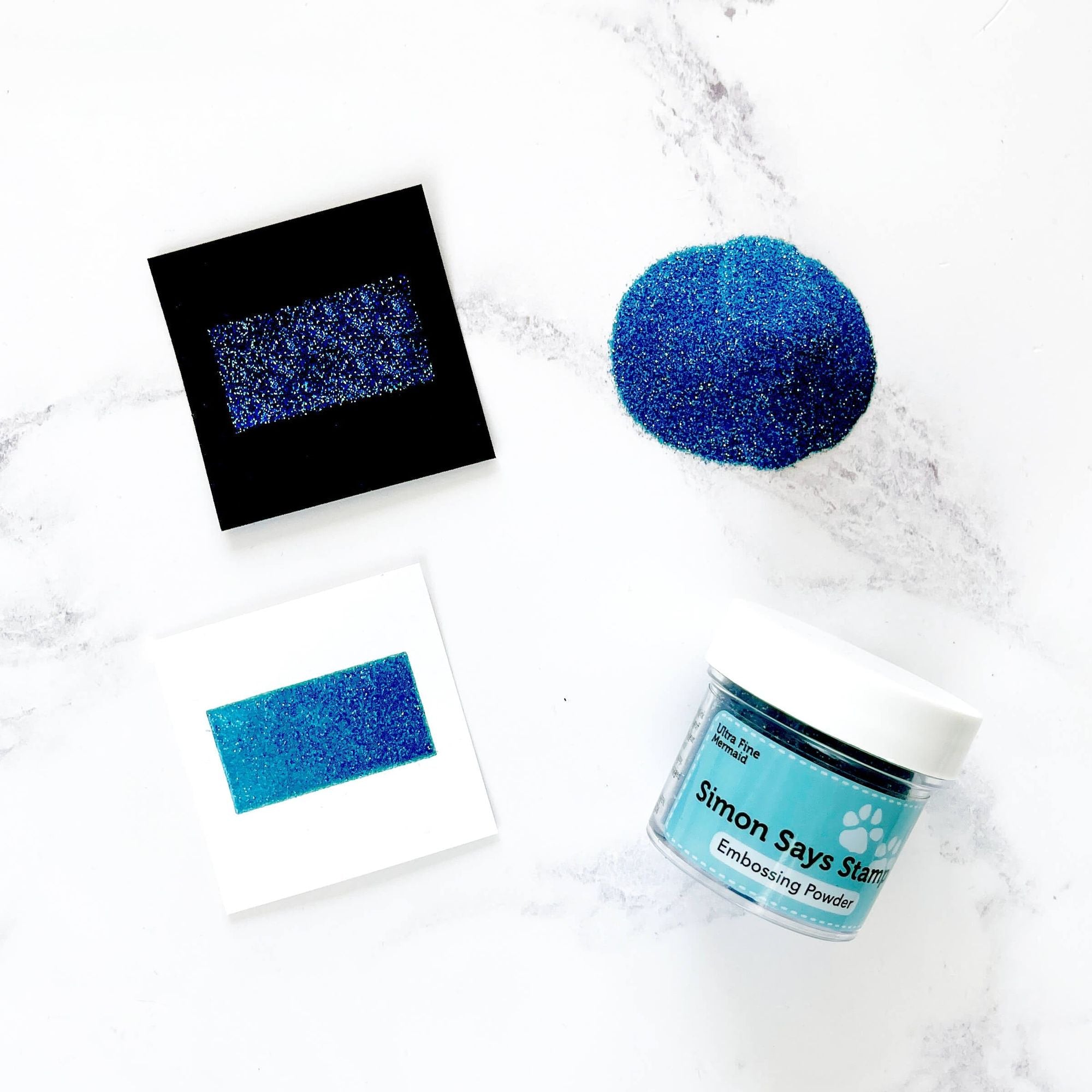Simon Says Stamp EMBOSSING POWDER MERMAID Blue mermaidep9 embossed example