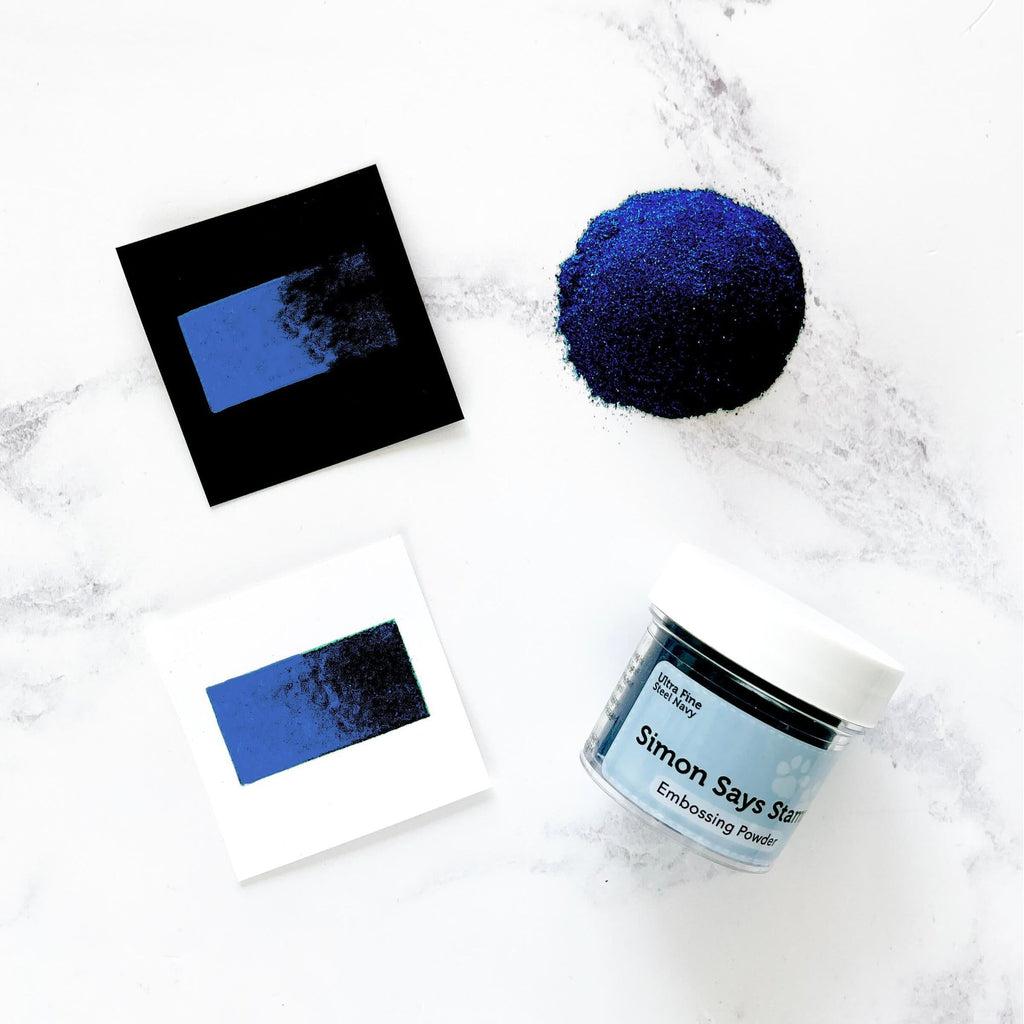 Simon Says Stamp EMBOSSING POWDER STEEL NAVY STEELNAVYEP8 embossed example