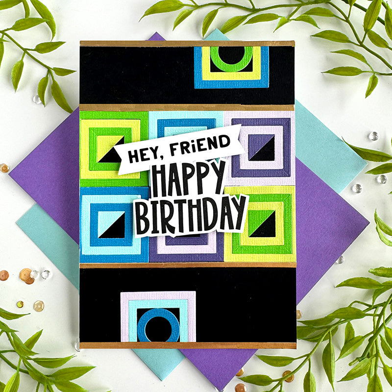 Simon Says Stamp EZ Strips Big Bold Headlines set1288bb Bold Friend Birthday Card Bobbi Lemanski
