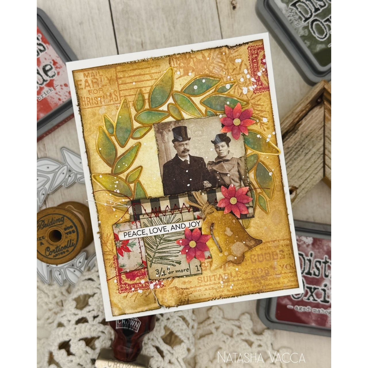 Simon Says Stamp EZ Strips Christmastime 1045ez Sending Cheer Natasha Vacca Mixed Media Card