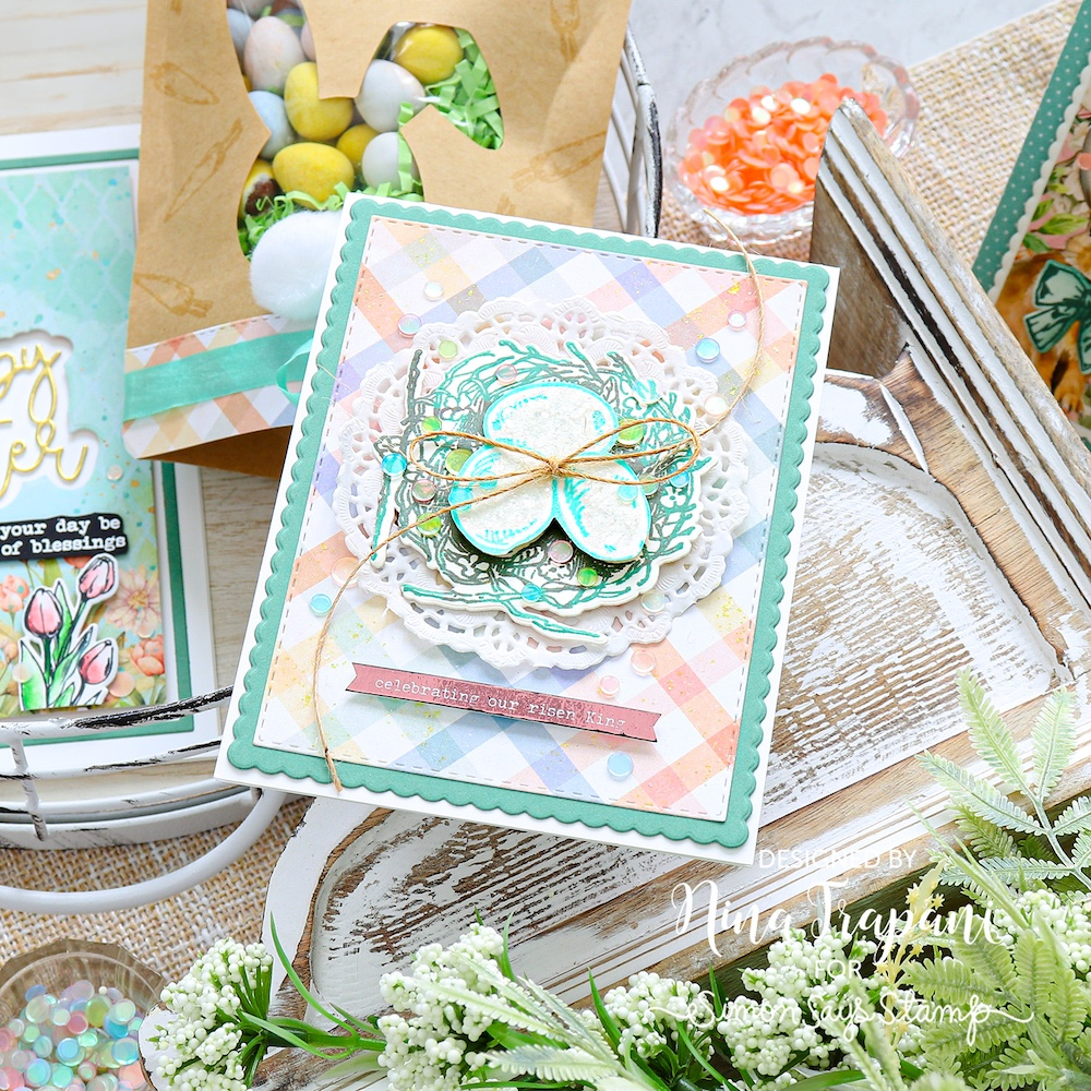 Simon Says Stamp EZ Strips Reverse Blessed Easter 1021ez Easter Eggs Card | color-code:ALT02
