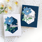 Simon Says Stamp Elongated Hexagons Wafer Dies 1636sdc Always There Blue Floral Sympathy Card Duo Heather Hoffman