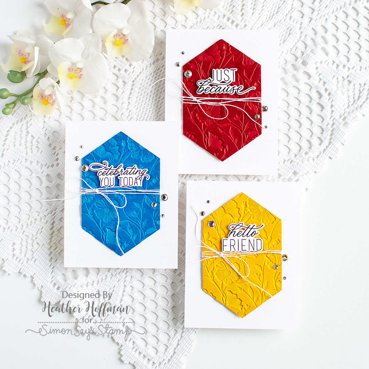 Simon Says Stamp Elongated Hexagons Wafer Dies 1636sdc Always There Heather Hoffman Primary Colors Card Set | color-code:ALT01