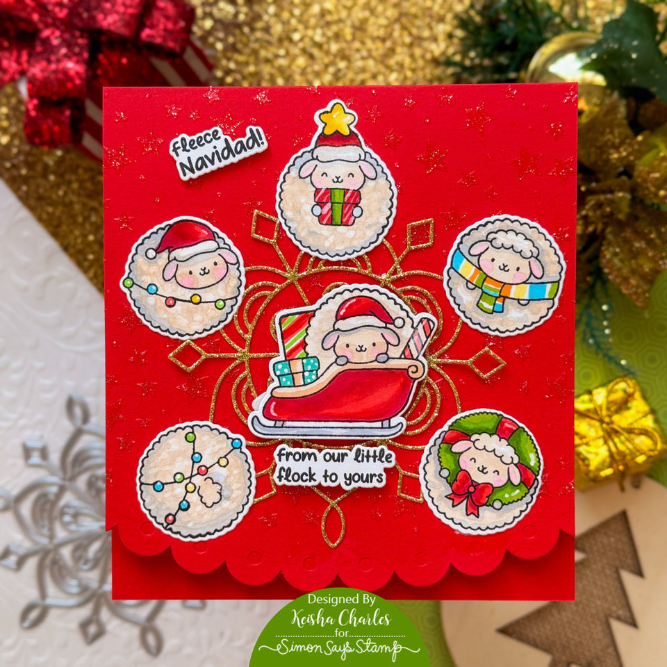 Simon Says Stamp Embossed Card Edges Wafer Dies 1679sd Stamptember Keisha Charles Fleece Navidad Card