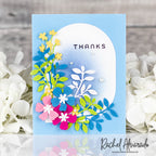 Simon Says Stamp Embossed Squovals Wafer Dies 1639sd Shine On Bright Floral Thanks Card Rachel Alvarado